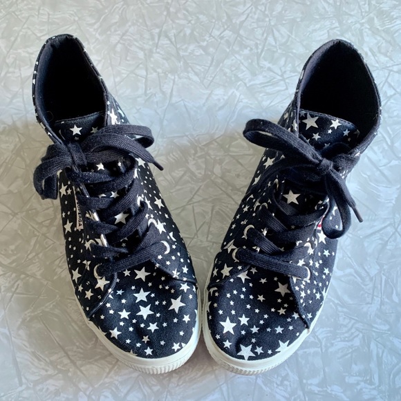 Superga Navy Stars High-Top Canvas Sneakers 7/7.5 - Picture 2 of 8